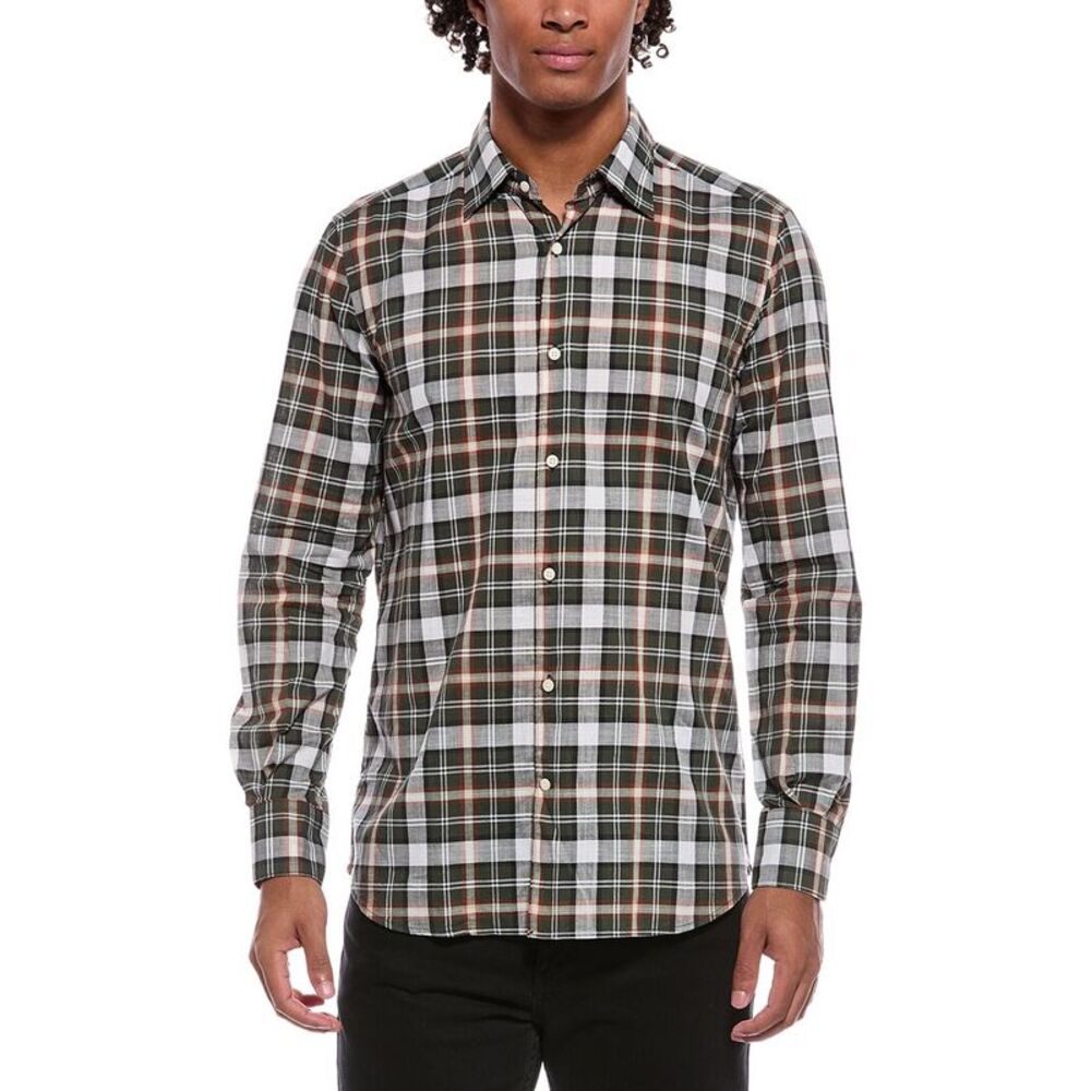 Slowear Mens  Glanshirt Plaid Shirt, Grey